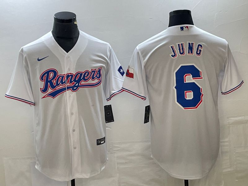 Men Texas Rangers #6 Jung White Game Nike 2023 MLB Jersey style 1